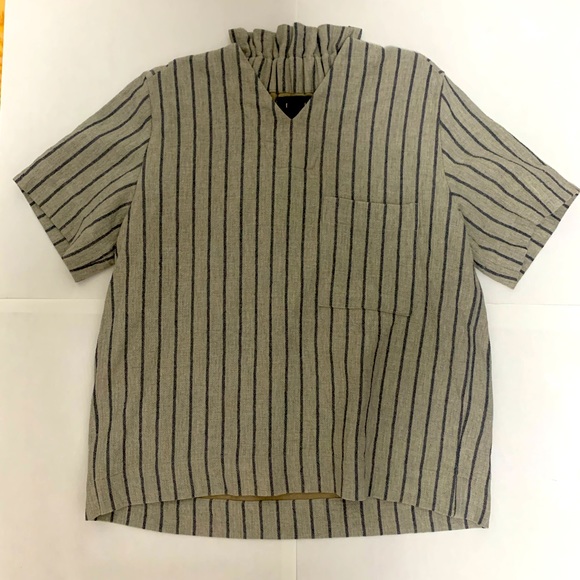 Craig Green V-Neck Striped Short Sleeve Top - Picture 4 of 9